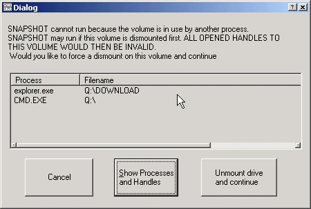screenshot of Drive SnapShot